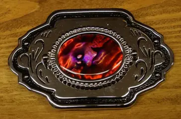Buckle " Siersteen rood " Zilverkleurig / zwart