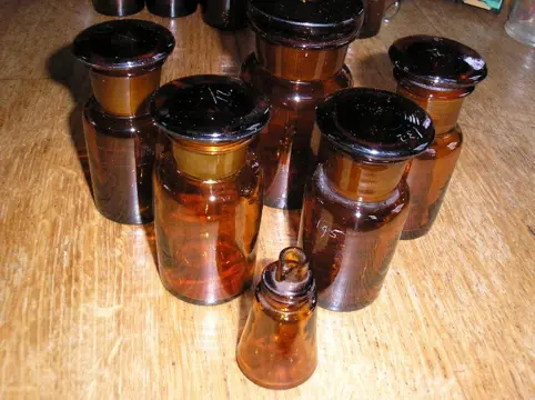 Apothekersflessen - totaal 12 stuks