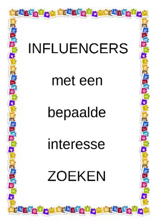 ZOEKER naar INFLUENCERS gezocht