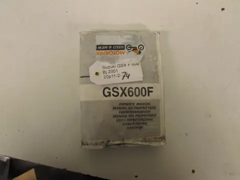 INSTRUCTIEBOEKJE Suzuki GSX F 600 1998 - 2005