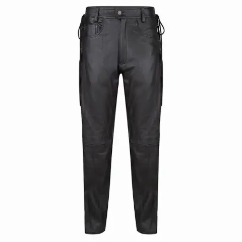 Heren leren broek model met zijkoorden maat 30 t/m 44