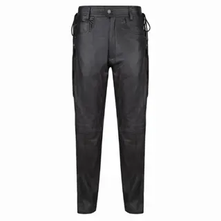 Heren leren broek model met zijkoorden maat 30 t/m 44