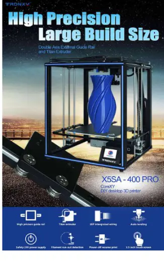 TRONXY X5SA-400 PRO DIY 3D Printer 400*400*400mm Core XY