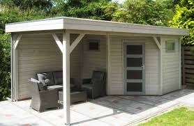 Tuinhuis-Blokhut Houtduif: 300x300 Luifel 500cm