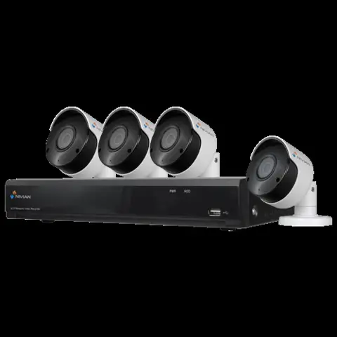 Kit Nivian PoE met 4 x 5MP 2K HD Bullet camera