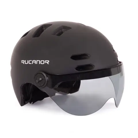 Rucanor Urban Sprint Scooter & Fietshelm met Vizier NTA 8776 Zwart Maat 58 61 cm (L)