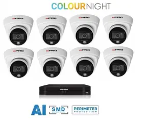 8 ch. recorder met SPRO 8 x 2MP kleur nachtzicht camera