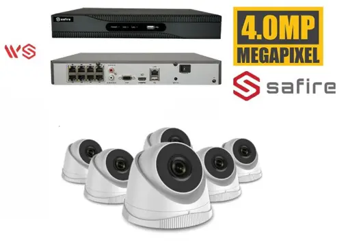 SAFIRE KIT1 Safire set 6x 4 Mega pixel Camera 1tb schijf wit