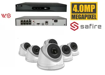 SAFIRE KIT1 Safire set 6x 4 Mega pixel Camera 1tb schijf wit