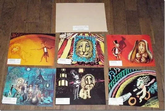 THE LION WITH THE WHITE BEARD lobby cards.