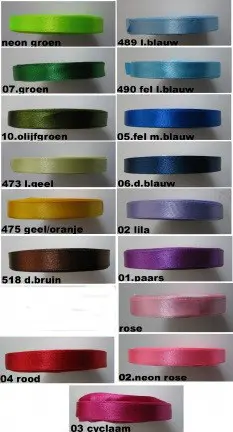 Div.soorten satijn en/of organza lint
