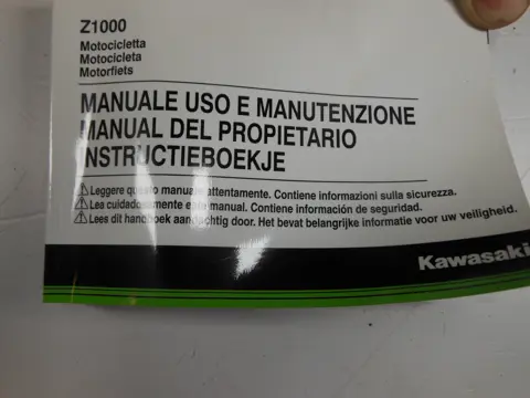 INSTRUCTIEBOEKJE Kawasaki Z 1000 2014 - 2016 / 2017 - 2019