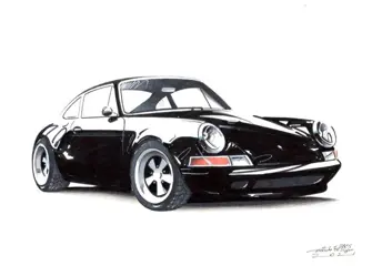 Afbeelding/illustratie - Porsche 911 Singer - Dessin