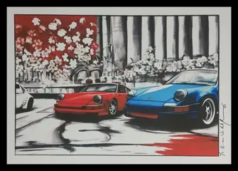 Decoratief object - Porsche 911 - Landscape art series -
