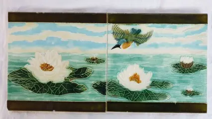 Societé Ceramique Morialmé - Twee Art Nouveau tegels met