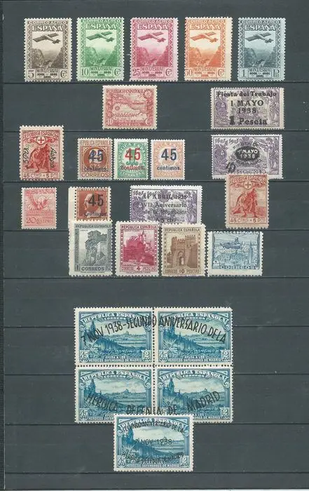 Spanje 1929/1938 - Group of complete sets, 1st Centennial