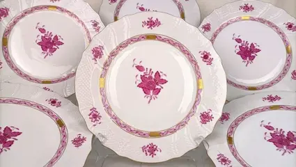 Apponyi porpora 524 / AP - Herend - Set van 6 dinerborden ø