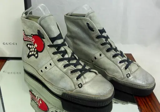 Gucci - rare metal stud red dot basket - Sneakers