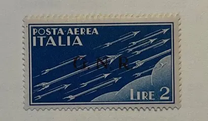 Italië 1943 - Social Republic, airmail: 2 l. azure with G.N.R. overprint. - Sass. 122/I