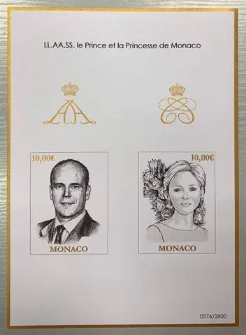 Monaco 2013 - Block N°103, ‘Princely couple’, print run of only 2,800 copies. VF