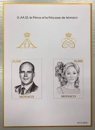 Monaco 2013 - Block N°103, ‘Princely couple’, print run of only 2,800 copies. VF