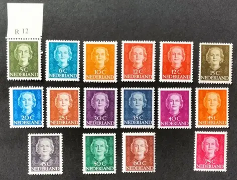 Nederland 1949/1951 - Koningin Juliana ´En face´ - NVPH 518/533