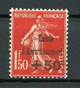 Frankrijk 1931 - Deluxe, quote: €400. Variety with the C of ‘Caisse’ above the T of ‘Amortissement’ - Yvert n°277a