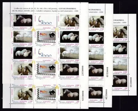 Spanje 1999 - Carthusian horses. 5 mini-sheetlets