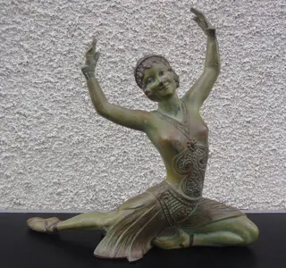 H.MOLINS (1893-1958) - Beeld, danser - Art Deco
