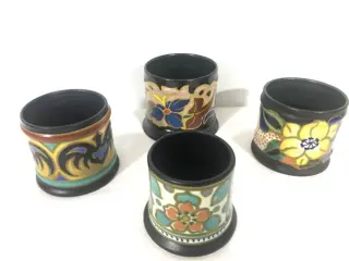 Plateelbakkerij Zuid-Holland - 4 stuks Plateel Art Nouveau