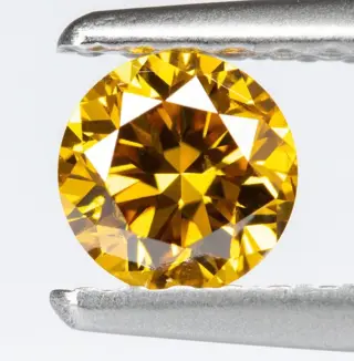 Diamant - 0.32 ct - Natural Fancy Vivid Yellow-Orange - SI2