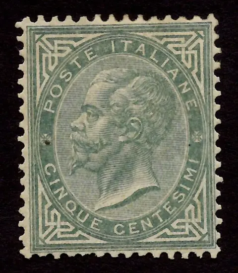 Koninkrijk Italië 1863 - 5 cents green of London, - Sassone n. L16