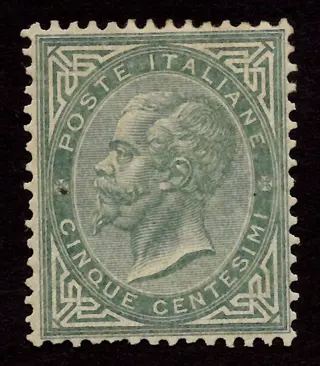 Koninkrijk Italië 1863 - 5 cents green of London, - Sassone n. L16