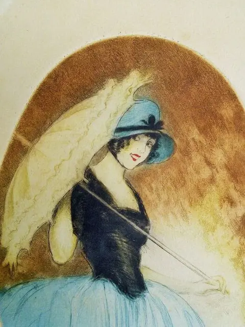 In de stijl van Louis Icart - L'Aquatinte Paris - Art Deco