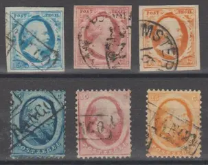 Nederland 1852/1864 - Koning Willem III - NVPH 1/3 + 4/6