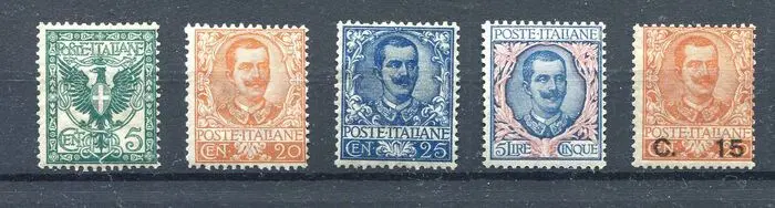 Koninkrijk Italië 1901/1905 - Selection - Sassone 70, 72, 73, 78 e 79
