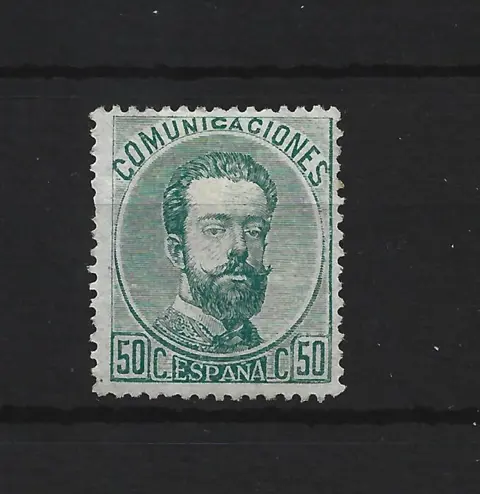 Spanje 1872 - Amadeo I. 50 céntimos green - Edifil 126