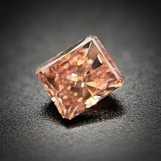 1 pcs Diamant - 0.21 ct - Radiant - fancy intens rozeachtig