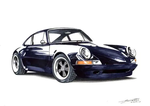 Afbeelding/illustratie - Porsche 911 Singer - Dessin