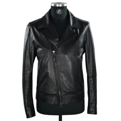 Hugo Boss - Goatskin Ramones Slim Fit Bikerjas, Leren jas