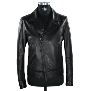 Hugo Boss - Goatskin Ramones Slim Fit Bikerjas, Leren jas