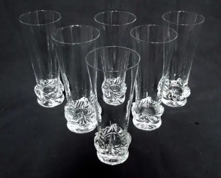 6 Daum champagneglazen model Sorcy gesigneerd - Kristal