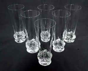 6 Daum champagneglazen model Sorcy gesigneerd - Kristal