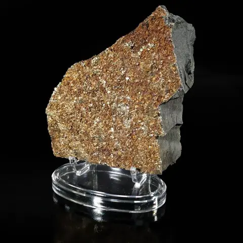 Pyriet Steen Op leisteenplaat - 12×11.8×3.1 cm - 570 g