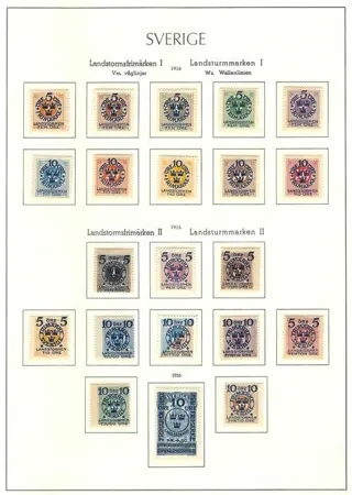 Zweden 1916 - Postage due/Pro local militia – 1st and 2nd type – 21 values – MNH - Yvert 76-96/Michel 86-106