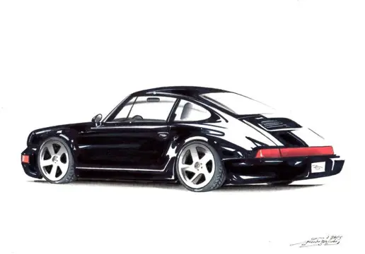 Afbeelding/illustratie - Porsche 964 - Dessin original -