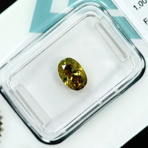 Diamant - 1.00 ct - Ovaal - Fancy Intense Yellow - SI1
