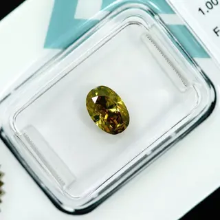 Diamant - 1.00 ct - Ovaal - Fancy Intense Yellow - SI1