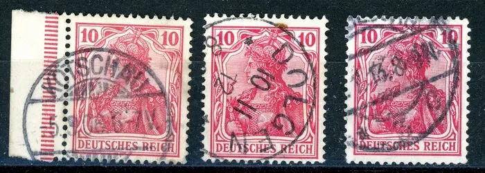 Duitse Rijk 1911 - 10&nbsp;pfennigs “Germania”, better c-colour, expertised - Michel 86 I c