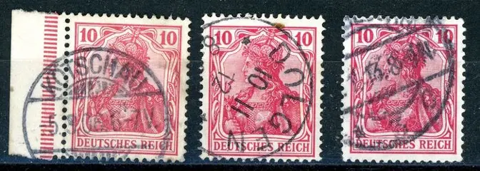 Duitse Rijk 1911 - 10&nbsp;pfennigs “Germania”, better c-colour, expertised - Michel 86 I c